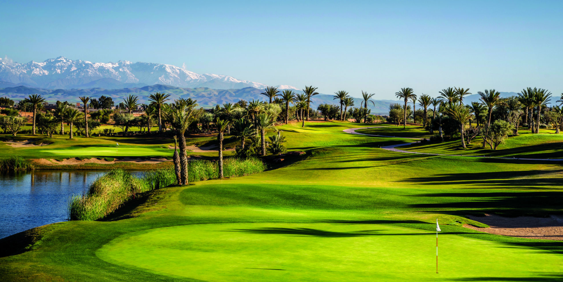Fairmont Royal Palm golf course, Marrakech, with the Atlas mountains
