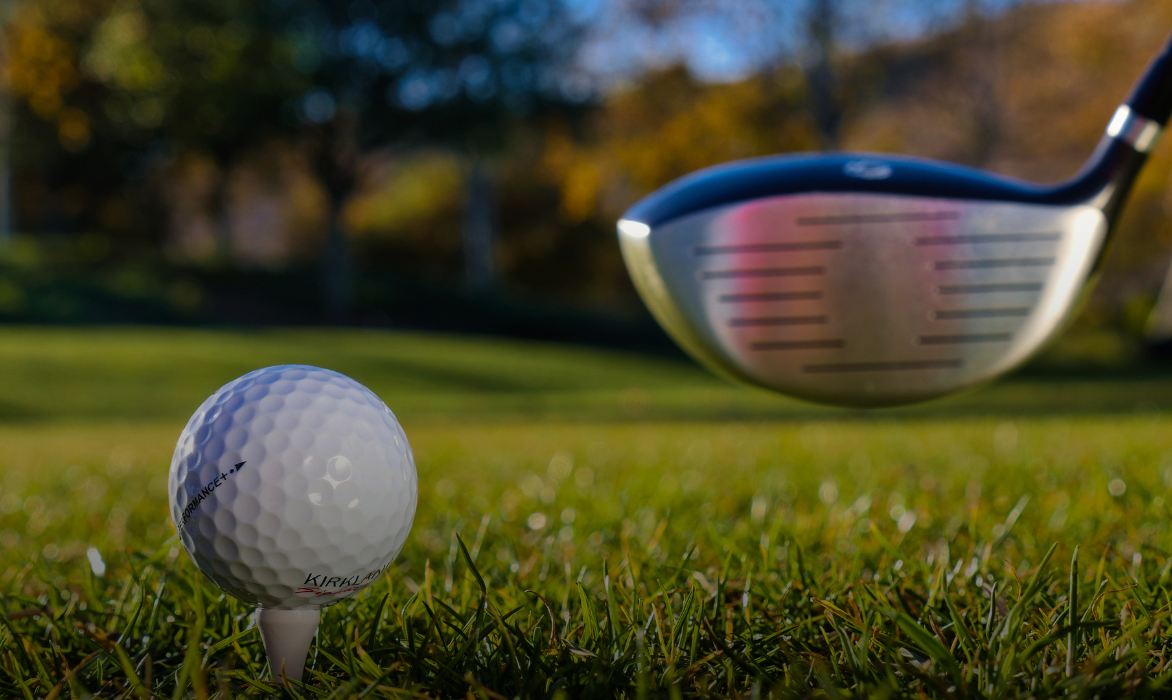 Golf bag and clubs ready for a round