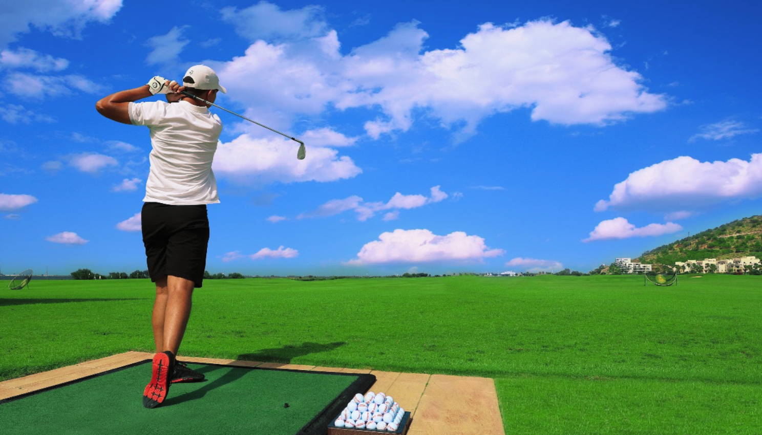 Practice ground and green at a golf academy