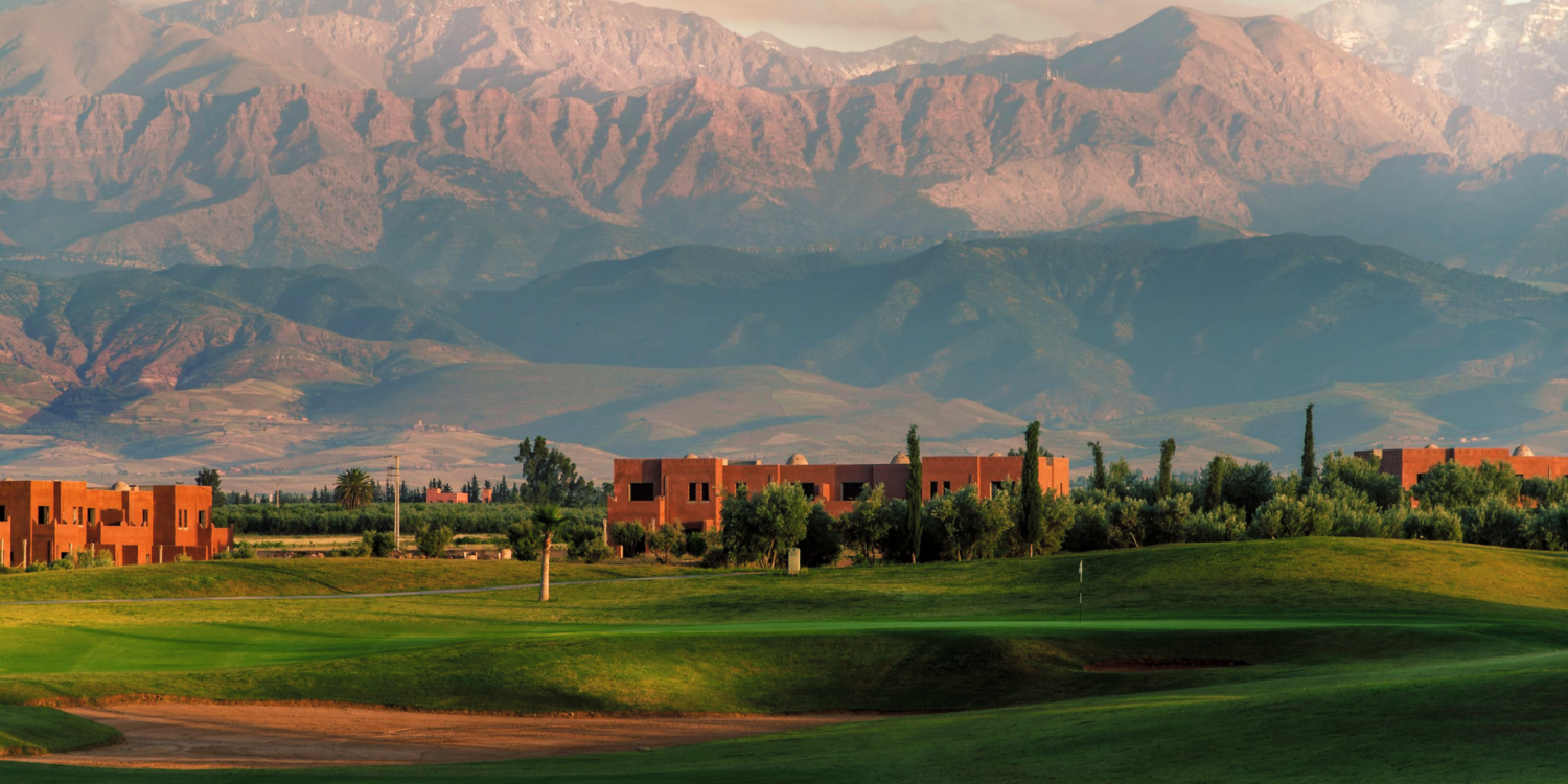 Golf course at the foot of the Atlas Mountains